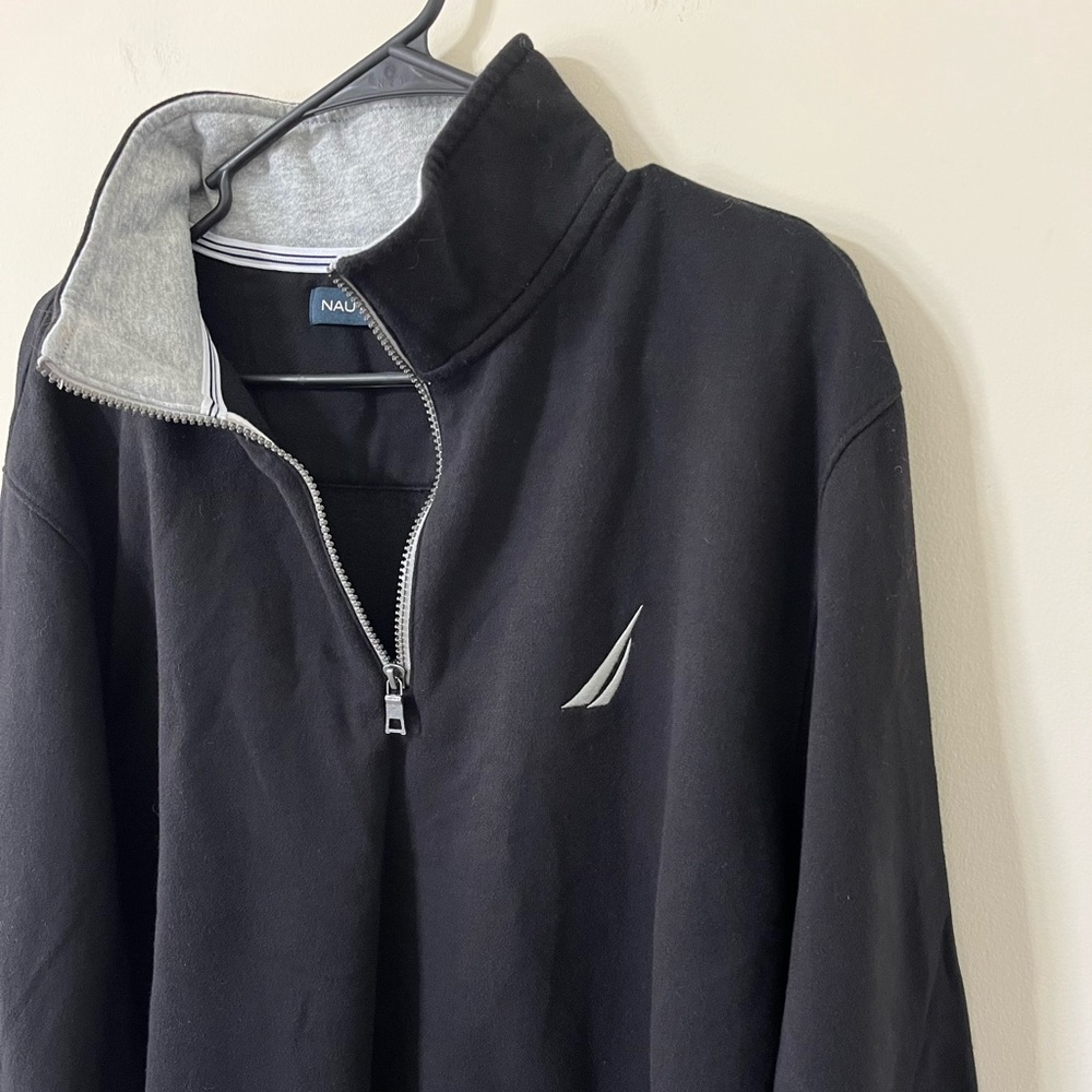 Nautica Men's Black Quarter-Zip Pullover Sweatshirt Size XL - Picture 5 of 10